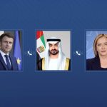 رئيس الدولة يبحث هاتفياً مع الرئيس الفرنسي ورئيسة وزراء إيطاليا علاقات التعاون والتطورات في المنطقة