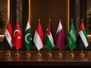 بيان مشترك لوزراء خارجية دولة الإمارات والسعودية وقطر والأردن وإندونيسيا وباكستان وتركيا ومصر